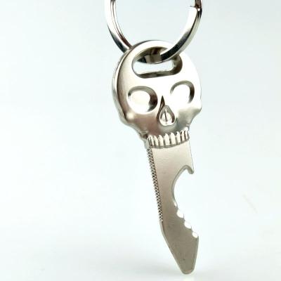 China Viable Bar Key Skull Shaped Bottle Opener With Key Chain for sale