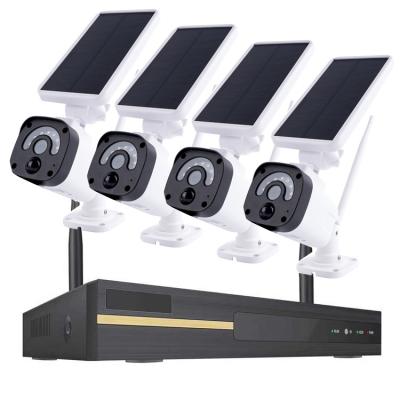 China NIGHT VISION 1080P 3MP Solar Panel Wireless CCTV Security System WIFI Rechargeable Battery Outdoor IP Camera Kit for sale