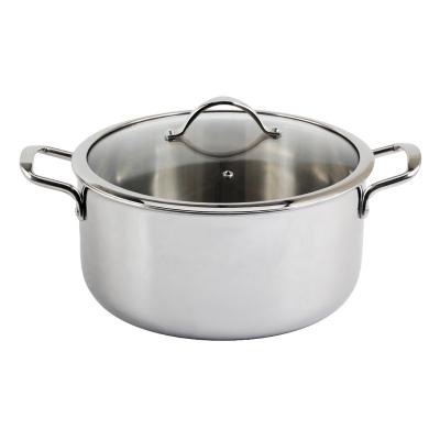 China Morden 3-Ply 20cm Deluxe Stainless Steel Deep Casserole for sale