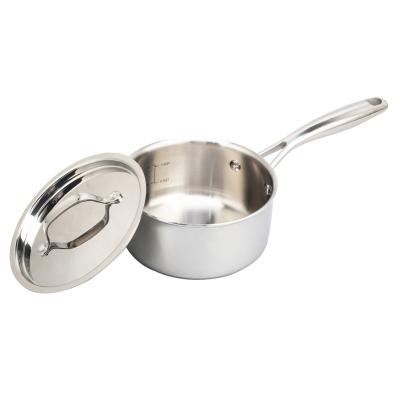 China CLASSIC Small Stainless Steel Saucepan With Lid, Induction Cooking Sauce Pot Sauce Pans, 18/8 Stainless Steel Triple Pot Plus Saucer for sale