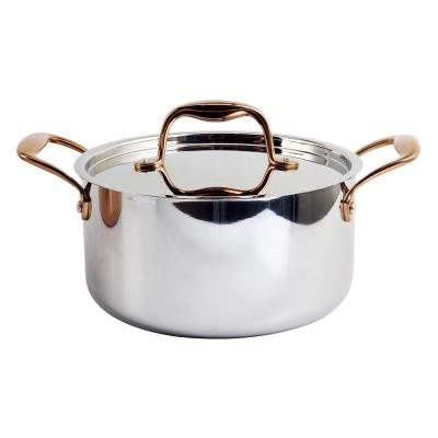 China Sustainable Induction-Ready Triple Clad Stainless Steel Stock Pot for sale