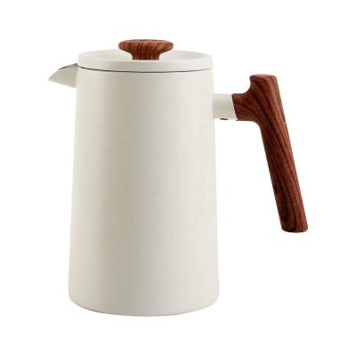 China WITH LID 12-Ounce Double-Filter Coffee Plunger Pot Brewer for sale