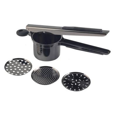 China Modern Non Slip Handle and 3 Interchangeable Discs Mashed Potato Crusher Stainless Steel Potato Masher for sale