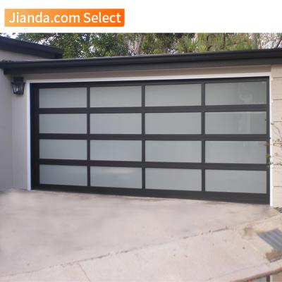 China Modern American 16x7 Two Car Glass Garage Door Residential Garage Door With Good Price for sale