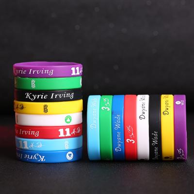 China Sports Events Support Services Customized Basketball Sports Wristband Silicone Elastic Wristbands for sale