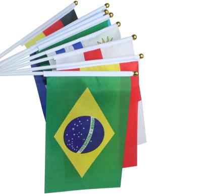 China Color fastness/Environmental protection durable/Decorative//Mini Polyester Waving 10X15cm Hand Washable Cheap Handheld Flag Small Flag for sale