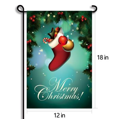 China Strong Color Fastness/Environmental Protection Durable//Reasonable Price Sublimation Decorative Yard Flag 12X18inches Washable Outdoor Garden Flag For Christmas for sale