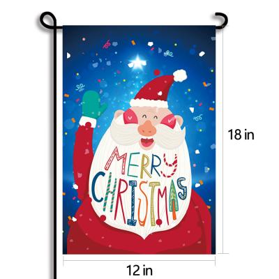 China Strong Color Fastness/Environmental Protection Durable//Polyester Yard Flag Double Side Sublimation Christmas Garden Flag Washable Top Quality White for sale