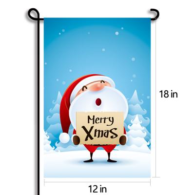 China Strong Color Fastness / Durable Environmental Protection / / Hot Sale Merry Christmas Cartoon Holiday Flag Washable Double Sided Printing Sublimation Christmas Yard Flag for sale