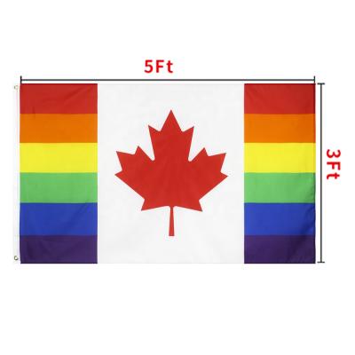 China Lightweight/Portable Custom Design Bisexual Rainbow Flagpole Lgbt Parade Rainproof Stainless Cloth Windproof Wall Flag for sale