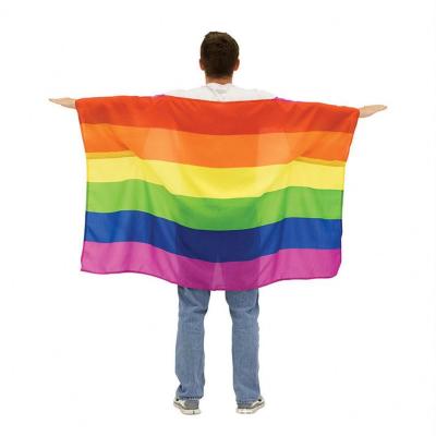 China Wearable High Grade FLYING Thermal Transfer Printing Decorate Apparel Pride Gay Pride Rainbow Body Flag for sale