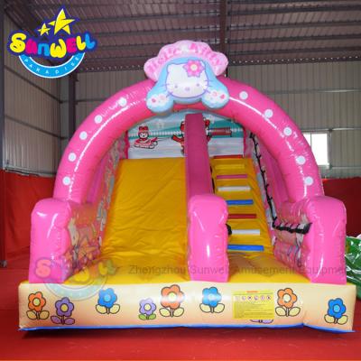 China Park/playground/school/rental animal slide/festival/home inflatable KT slide cat theme bouncer slide yard girls gift inflatable cat for sale for sale