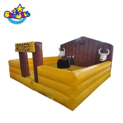 China Park/Playground/School/Rental/Festival/Mechanical Rodeo Home Yard Giant Bull with Inflatable Mattress, Inflatable Rodeo Bull Riding Machine for sale