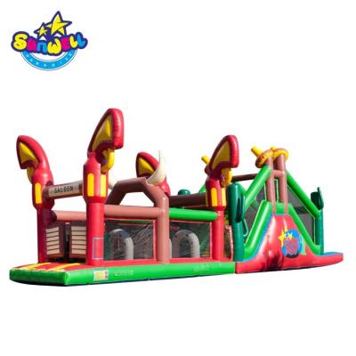 China Park/Playground/School/Rental/Festival Inflatable Course/Fighting Yard Attraction Cowboy Home Inflatable Race,Outdoor Event Obstacle Tunnel for sale