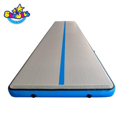 China Safe Blue 6m Inflatable Tumbling Trampoline Jumping Mattress Inflatable Gymnastics Airtrack for sale