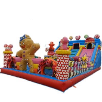 China Park/Playground/School/Rental/Festival Inflatable Jumping Playground/Home Yard Christmas Gingerbread Man Big Slide Kids Castle For Sale for sale