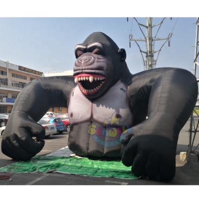 China 210D Oxford Cloth Customized Cartoon Pattern Inflatable Orangutan Cartoon Inflatable Animal For Advertising Decoration for sale