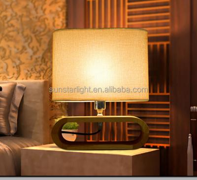 China European Hot Selling Modern Lampbody Fabric Shade Table Reading Lamp / Wood Light for sale