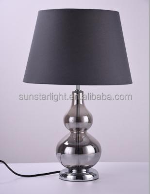 China Wholesale Contemporary Black Fashion Stylish Gray Glass Desk Lamp Smoky Table Lamp EUROPEAN for sale