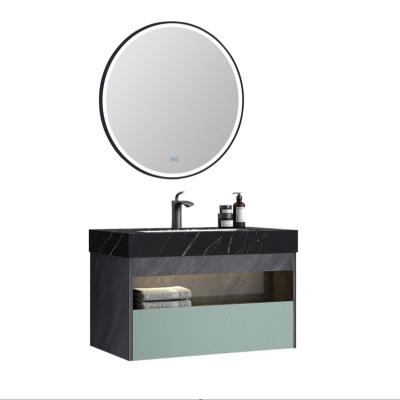 China Modern China Shape Rectangle Led Round Mirror Modern Design Bathroom Cabinet for sale