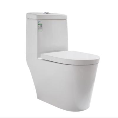 China Double-Flow Bathroom Toilet Commode Siphon-Jet One-Piece Toilet Oval Toilet Seat for sale