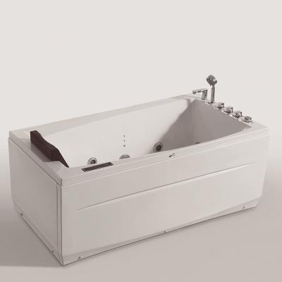 China Modern Spa Three Side Whirlpool Massage NTH Skirted Bathtub Indoor Price With Double Waterfall for sale