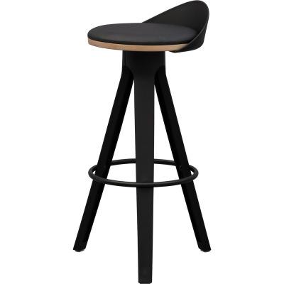 China Scandinavian Modern Hotel Banquet Cafe Bar Stool Swivel Wooden High Bar Chair for sale