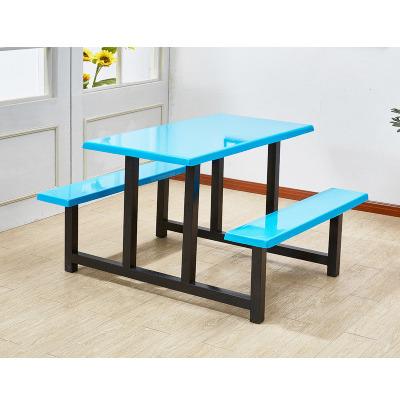 China Contemporary Cheap Colorful 6 Seater School Hotel Restaurant Staff Canteen Dining Table for sale