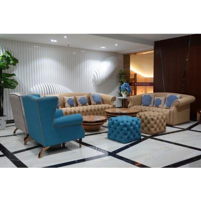 China Modern Design Living Room Hotel Lobby Leather Comfortable Sofa Couch Set for sale