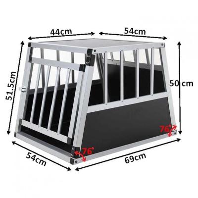 China Custom Breathable Heavy Duty Aluminum Single Door Car Transport Pet Dog Kennel Animal Carrier Cages for sale