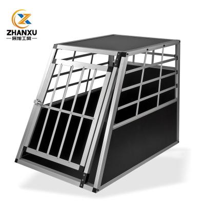 China Breathable Pet House Metal Car Travel Cage Dog Crate Carrier Premium Aluminum Kennel Carrier Outdoor Car Transport Box For Dogs Dog Car for sale