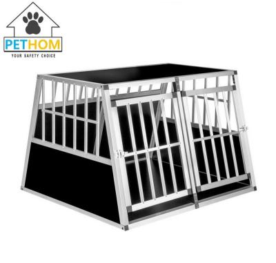 China Breathable Trapeze Inclined Dog Cage Crate Kennel Carrier Aluminum Hutch Box ZX104B1 for sale