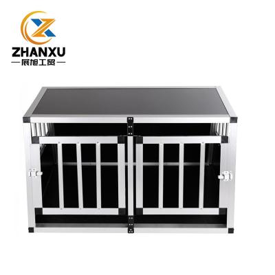 China High Quality High Quality Breathable Aluminum Double Doors Dog Car Cages for sale