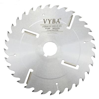 China Cutting Effect 255mm (32+4) Industrial Green Tree Cutting T Saw Blade With Wipers for sale