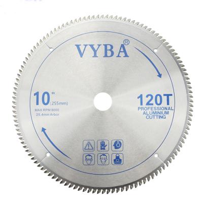 China 255mm 120T nonferrous metal cutting aluminum cutrting TCT saw blade for sale