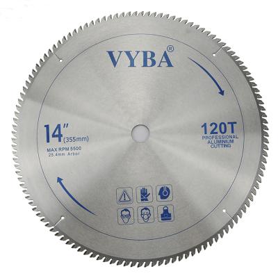 China Smooth Finish 120T CTT Cutting Aluminum Circular Saw Blade 355mm For Aluminum Profile Cutting for sale