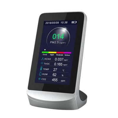 China CO2 Air Quality Monitor Formaldehyde Monitor Air Detector PM2.5 HCHO TVOC CO2 Gas Monitor With Gas Analyzers Formaldehyde Sensor Pm2.5 Detector for sale