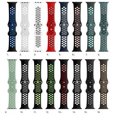 China Comfortable Lightweight Soft Sports Silicone Wrist Band Silicone Wrist Watch Strap For Apple Watch for sale