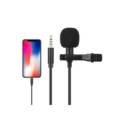 China Professional Lavalier Mic Clip Microphone Lapel Recording Microphone Mini Wired 3.5mm Condenser Professional Conference Microphone For Mobile Phone for sale