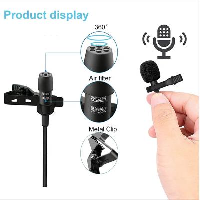 China Professional portable conference microphone lapel microphone 3.5mm lavalier cable clip on microphone for phone and laptop mini microphone for sale