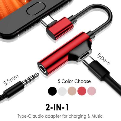 China Charging Adapter Cable 2 in 1 Type C to AUX Earphone 3.5mm Earphone Audio Converter. of Jack Adapter Cable For Charging for Samsung Xiaomi Huawei for sale