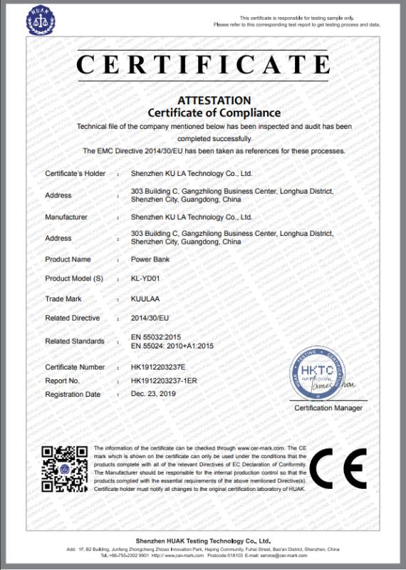 CE - Shenzhen Ku La Technology Co., Ltd.