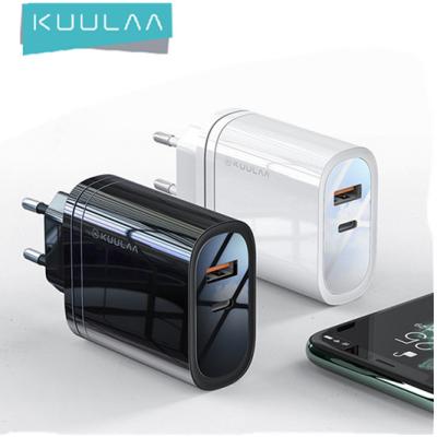 China KUULAA EU/UK/US 2in1 36W High Speed ​​High Power Multi Type C Pd+Usb Quick Charge QC 3.0 Usb Wall Charger For iPhone For Android for sale