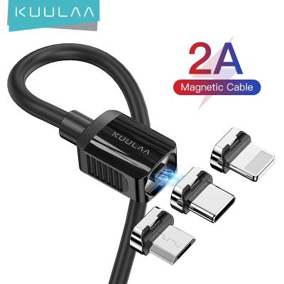 China Wholesale KUULAA Design Magnetic 2 Terminal 3 In 1 Connectors Usb Magnetic Cable Charging Cable For Smartphone for sale