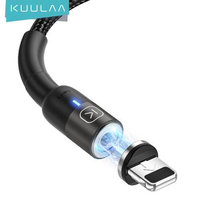 China KUULAA Magnetic 1M Cell Phone 3 in 1 Micro Magnetic Braided Charging Magnetic Usb Cable High Quality 3 in1 Fast Charger Cable for sale