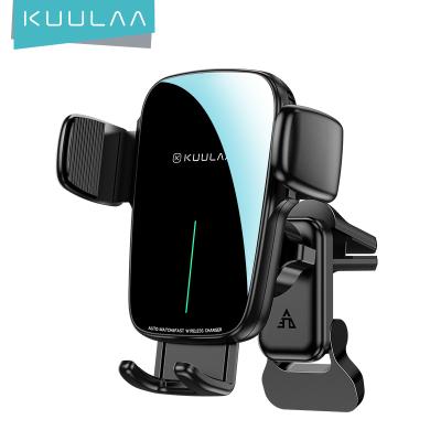 China 4.5-6.7inch KUULAA 15W Wireless Auto Sensor Car Phone Holder and Smart Phone Wireless Charger for sale