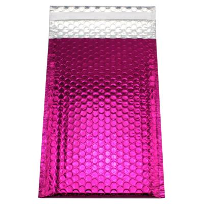 China Customizable Pink Gold Barrier Bubble Mailer With Adhesive And Metallic Pink Gold Color Bubble Mailer for sale