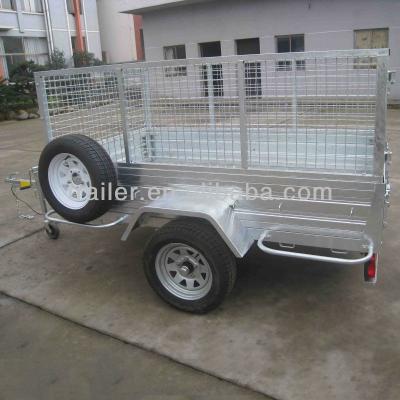 China Easy to handle heavy duty cage trailer with spare tire for sale