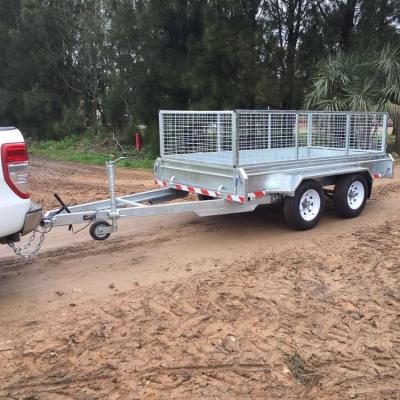 China Hot Car Trailer 8x5 9x5 10x5 10X6 12x6 Dipped Galvanized Tandem Axle Box / Farm Car / Trailer for sale