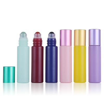 China Best Macarone 10ml Personal Care Essential Oil Bottle High Grade Colorful Glass Roll On Bottle for sale